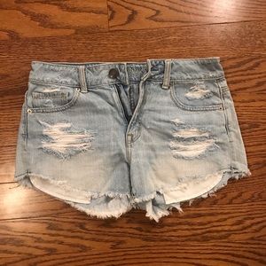 American eagle distressed denim shorts